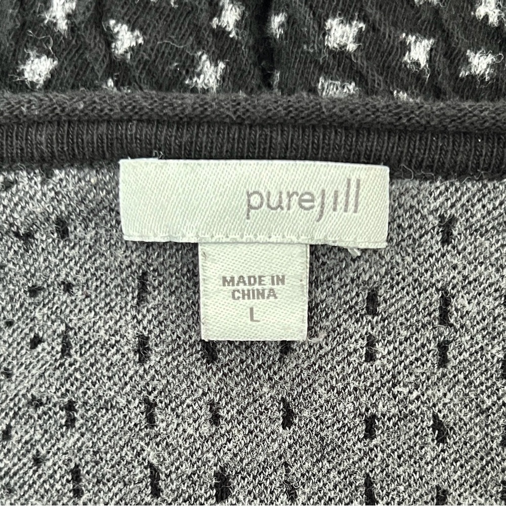 J. Jill Pure Jill Patchwork Texture Knit Three Quarter Sleeve Pullover Top - Picture 4 of 5